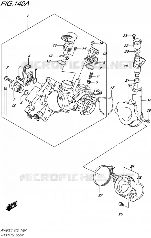 GASKLEPHUIS Suzuki SCOOTER 400 BURGMAN 2015  AN400A L5 (E02)