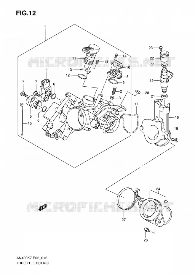 GASKLEPHUIS Suzuki SCOOTER 400 BURGMAN 2010  AN400 L0 (E02,E19,E51)