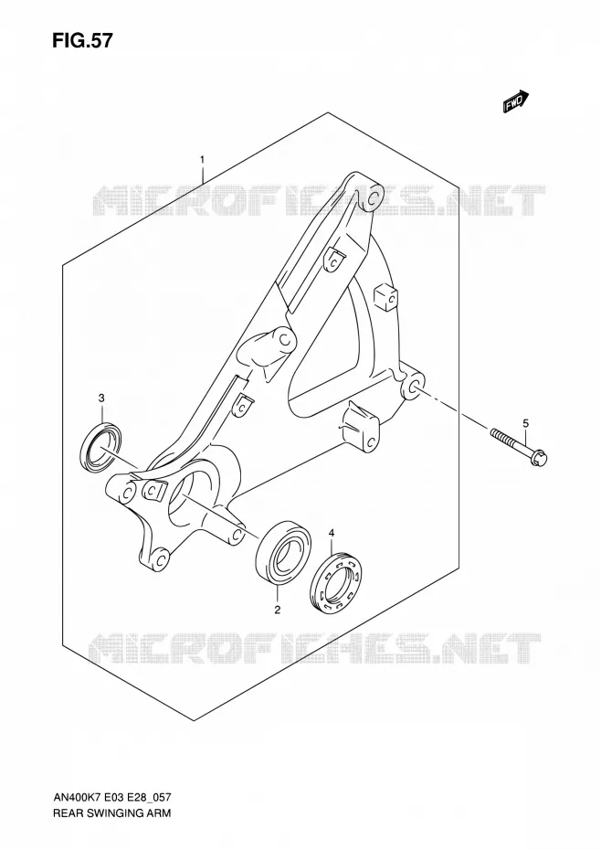 SWINGARM Suzuki SCOOTER 400 BURGMAN 2010  AN400 L0 (E03,E28,E33)