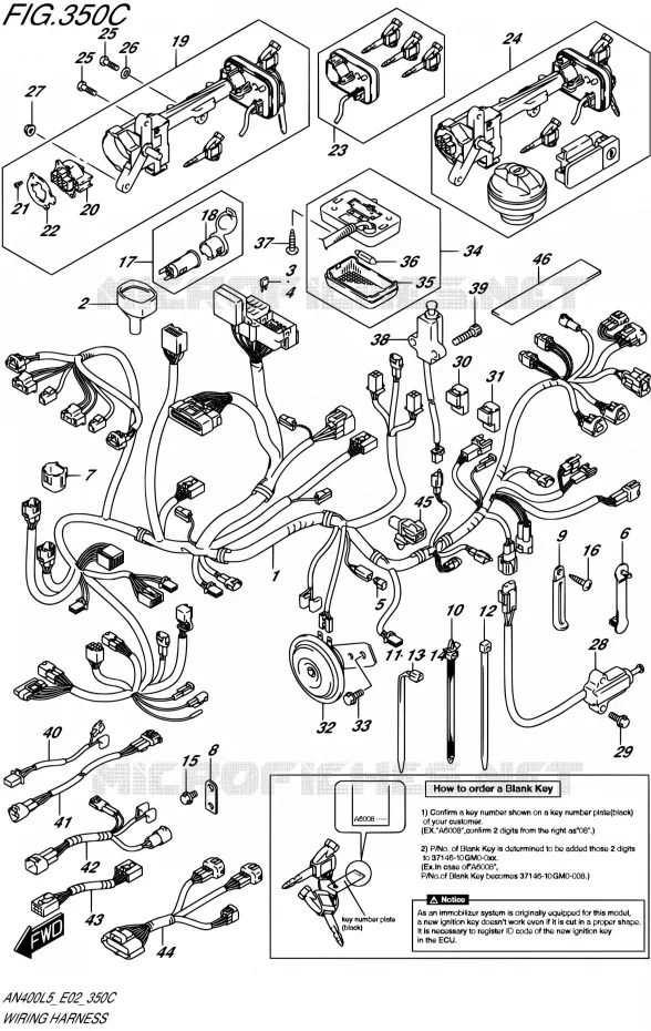 BEDRADING (AN400AL5 E19) Suzuki SCOOTER 400 BURGMAN 2015  AN400 L5 (E19)