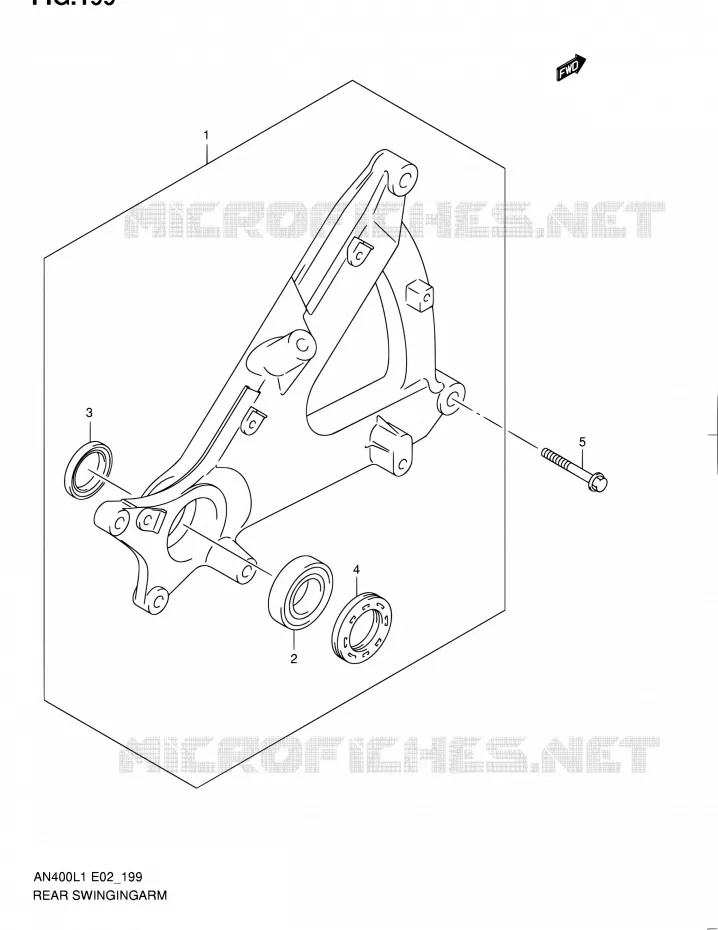 SWINGARM Suzuki SCOOTER 400 BURGMAN 2011  AN400ZA L1 (E02,E19,E51)