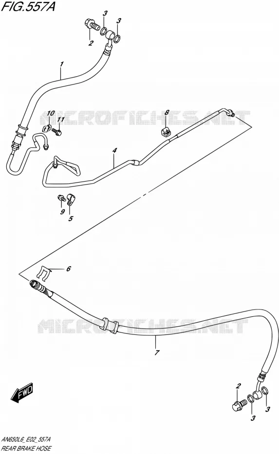 ACHTER REMSLANG Suzuki SCOOTER 650 BURGMAN 2016  AN650Z L6 (E02)