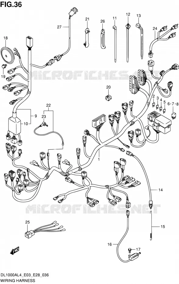 BEDRADING (DL1000AL4 E03) Suzuki MOTO 1000 V-STROM 2014  DL1000A L4 (E03,E28,E33)