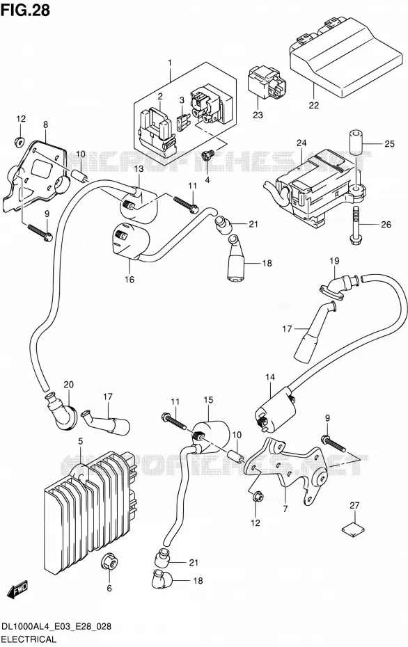 ELEKTRISCH (DL1000AL4 E33) Suzuki MOTO 1000 V-STROM 2014  DL1000A L4 (E03,E28,E33)