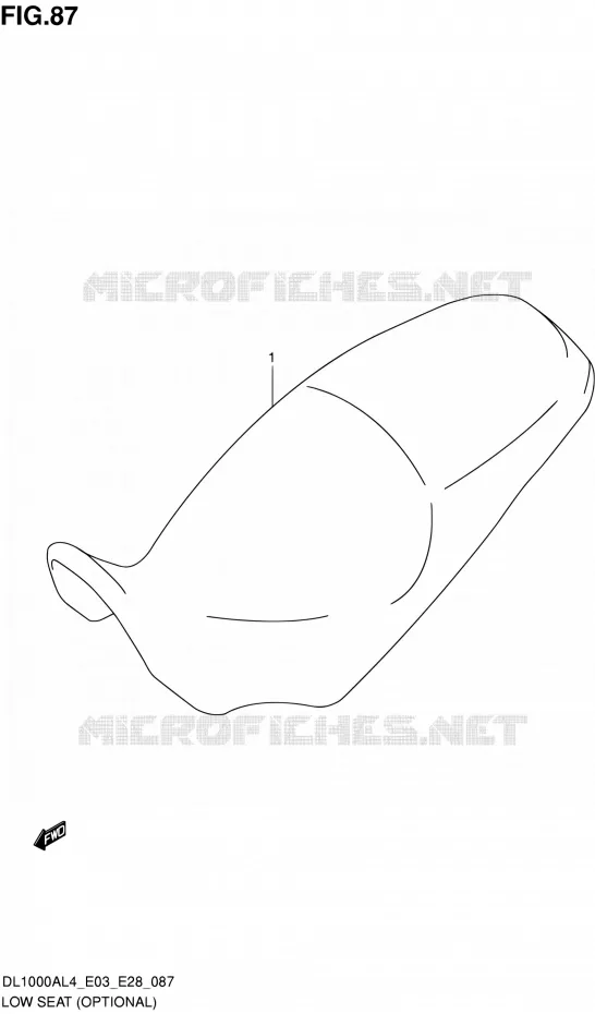 LAGE SEAT (OPTIONAL) Suzuki MOTO 1000 V-STROM 2014  DL1000A L4 (E03,E28,E33)