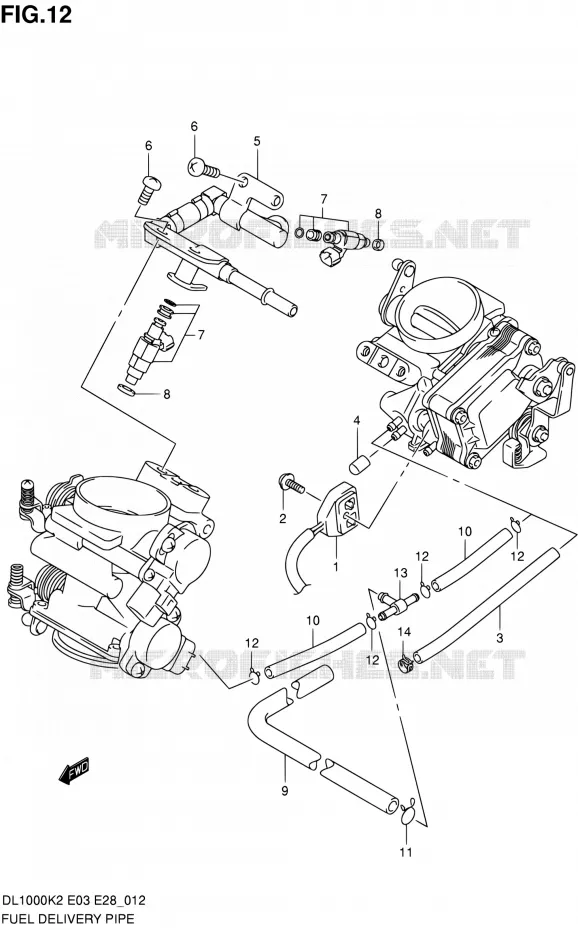 BRANDSTOFINJECTOREN Suzuki MOTO 1000 V-STROM 2003  DL1000 K3 (E03,E28,E33)