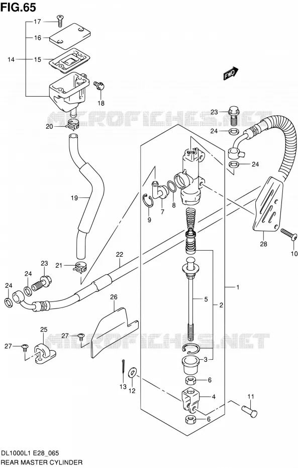 ACHTER HOOFDREMCILINDER Suzuki MOTO 1000 V-STROM 2011  DL1000 L1 (E03,E28,E33)