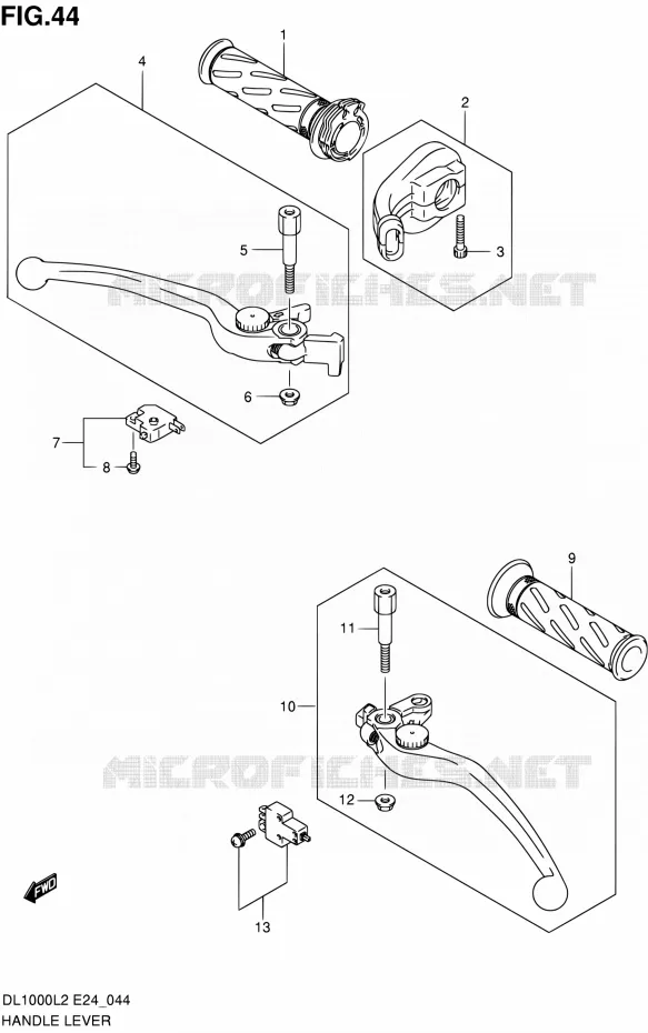 HANDGRIPS - LEVERS Suzuki MOTO 1000 V-STROM 2012  DL1000 L2 (E24)