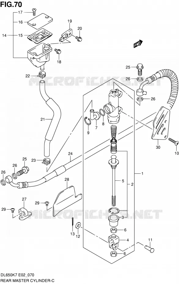 ACHTER HOOFDREMCILINDER (DL650K7/K8/K9/L0/UEL0) Suzuki MOTO 650 V-STROM 2010  DL650A L0 (E02,E19,E24)