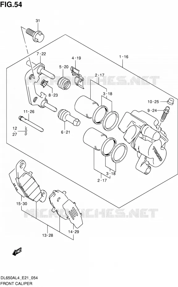 FRONT CALIPER Suzuki MOTO 650 V-STROM 2014  DL650A L4 (E21)