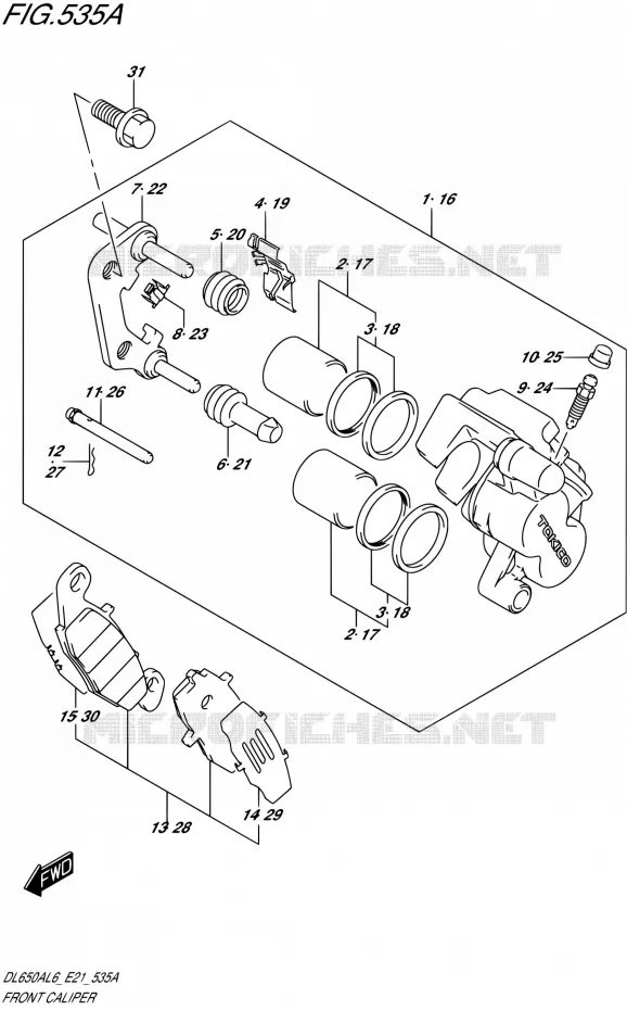 FRONT CALIPER Suzuki MOTO 650 V-STROM 2016  DL650XA L6 (E21)