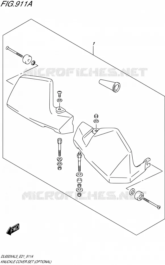 KNUCKLE COVERS (OPTIONAL) Suzuki MOTO 650 V-STROM 2015  DL650XA L5 (E21)
