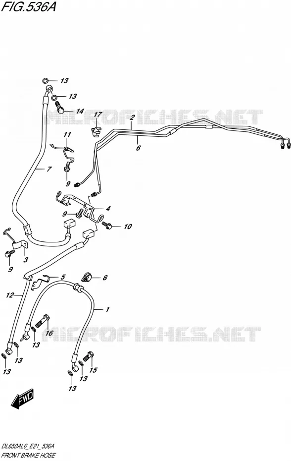 FRONT REMSLANG Suzuki MOTO 650 V-STROM 2016  DL650XAUE L6 (E21)