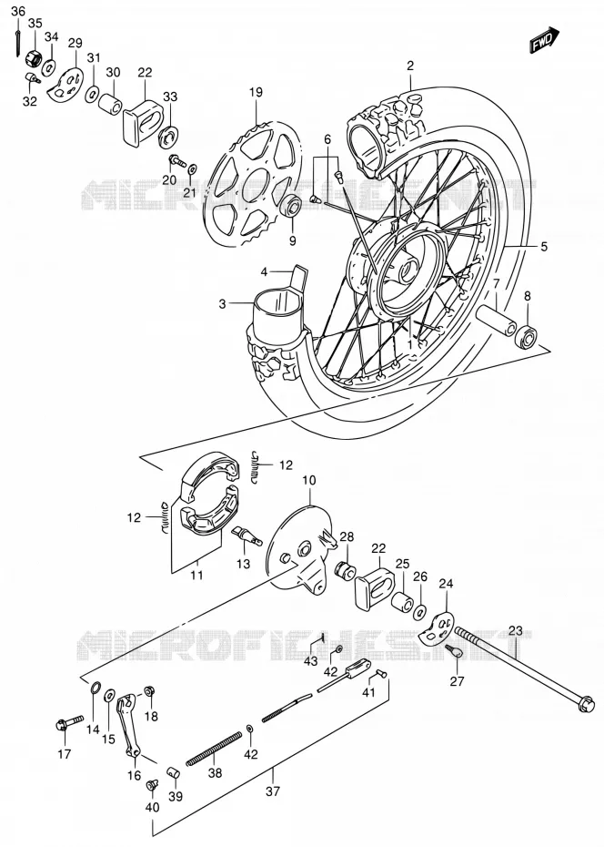 ACHTERWIEL (MODEL K2 P09) Suzuki MOTO 200 DR 2003  DR200SE K3 (E06,E24)