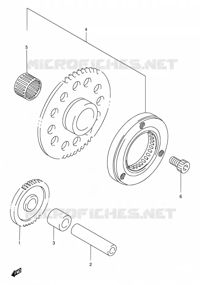 STARTMOTOR CLUTCH Suzuki MOTO 200 DR 2003  DR200SE K3 (E06,E24)