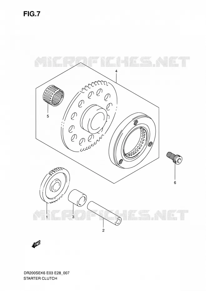 STARTMOTOR CLUTCH Suzuki MOTO 200 DR 2010  DR200SE L0 (E03,E28,E33)
