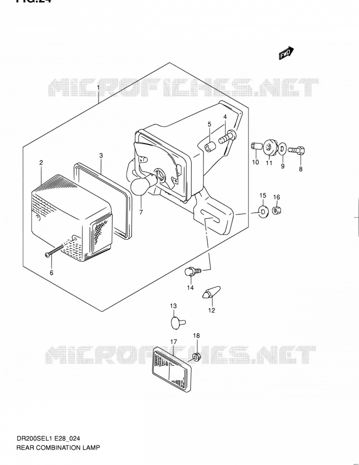 TAIL LIGHT ASSY Suzuki MOTO 200 DR 2011  DR200SE L1 (E03,E28,E33)