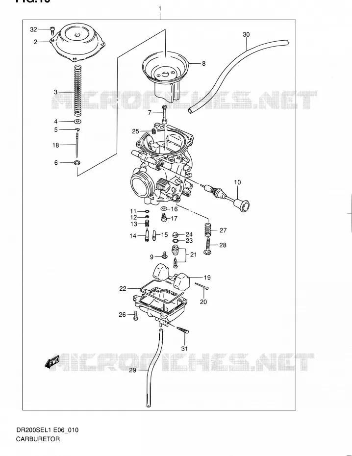 CARBURATOR Suzuki MOTO 200 DR 2011  DR200SE L1 (E06,E24)