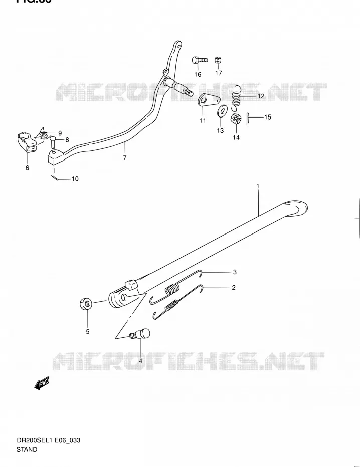 STAND (DR200SEL1 E06) Suzuki MOTO 200 DR 2011  DR200SE L1 (E06,E24)