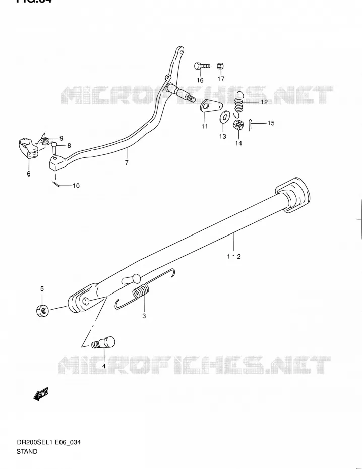 STAND (DR200SEL1 E24) Suzuki MOTO 200 DR 2011  DR200SE L1 (E06,E24)