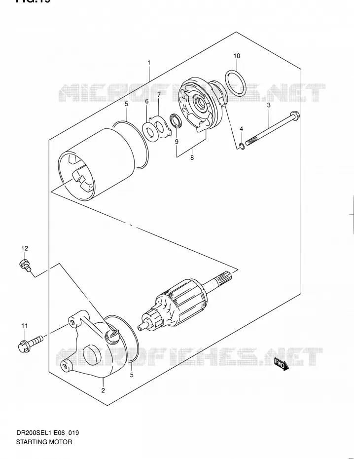 STARTMOTOR Suzuki MOTO 200 DR 2011  DR200SE L1 (E06,E24)