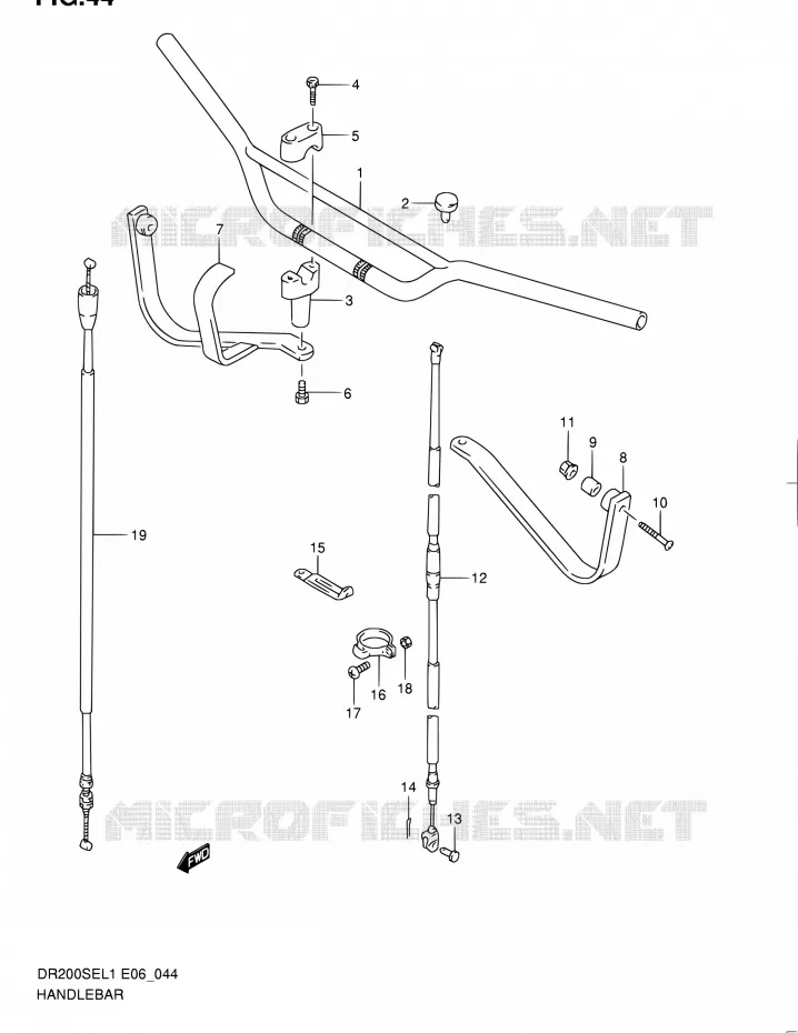 STUUR (DR200SEL1 E24) Suzuki MOTO 200 DR 2011  DR200SE L1 (E06,E24)