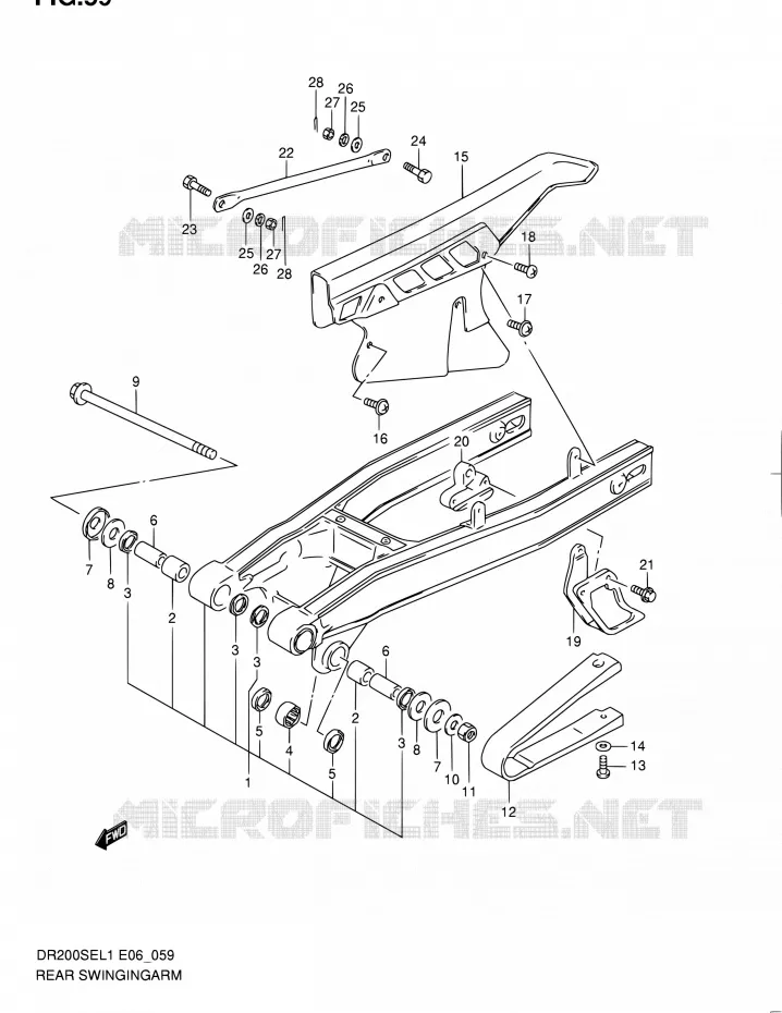 SWINGARM Suzuki MOTO 200 DR 2011  DR200SE L1 (E06,E24)