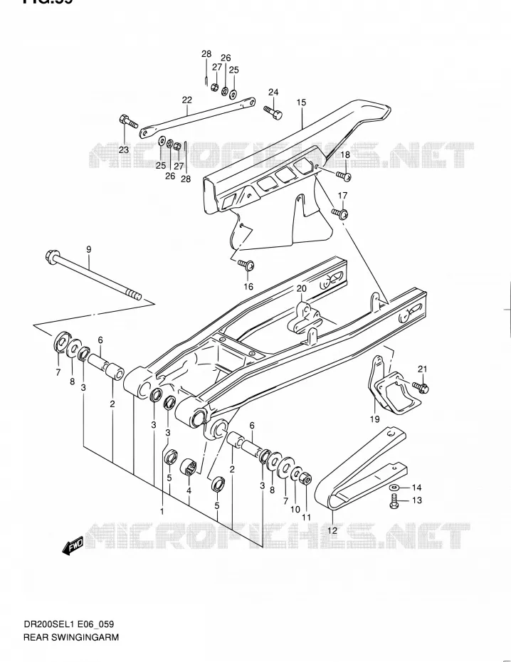 SWINGARM Suzuki MOTO 200 DR 2011  DR200SE L1 (E06,E24)