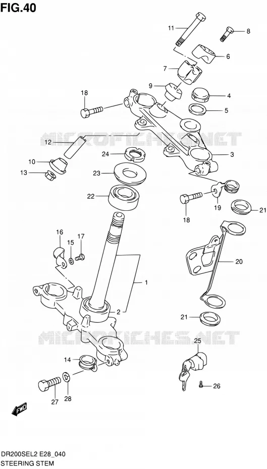 STUURKOLOM Suzuki MOTO 200 DR 2012  DR200SE L2 (E03,E28,E33)