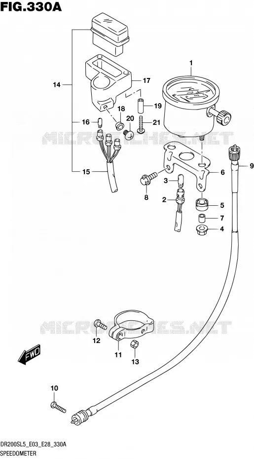 SNELHEIDSMETER (DR200SL5 E03) Suzuki MOTO 200 DR 2015  DR200S L5 (E03,E28,E33)