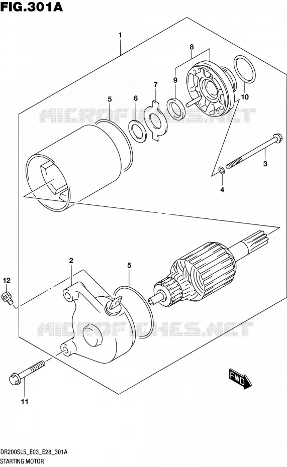 STARTMOTOR Suzuki MOTO 200 DR 2015  DR200S L5 (E03,E28,E33)