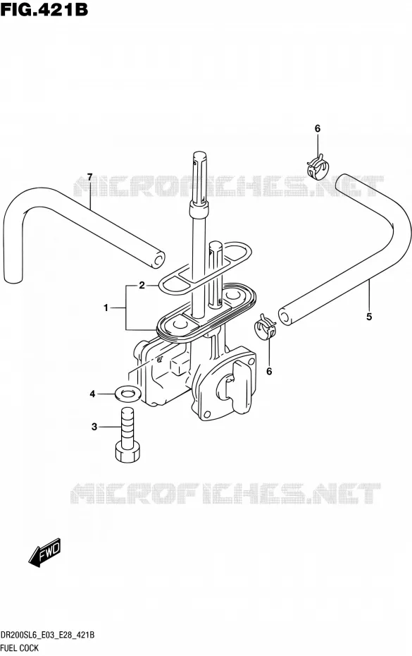 FUEL COCK (DR200SL6 E28) Suzuki MOTO 200 DR 2016  DR200S L6 (E03,E28,E33)