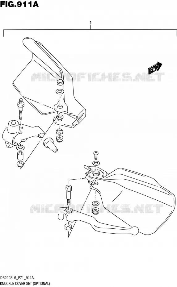 KNUCKLE COVERS (OPTIONAL) Suzuki MOTO 200 DR 2016  DR200S L6 (E71)