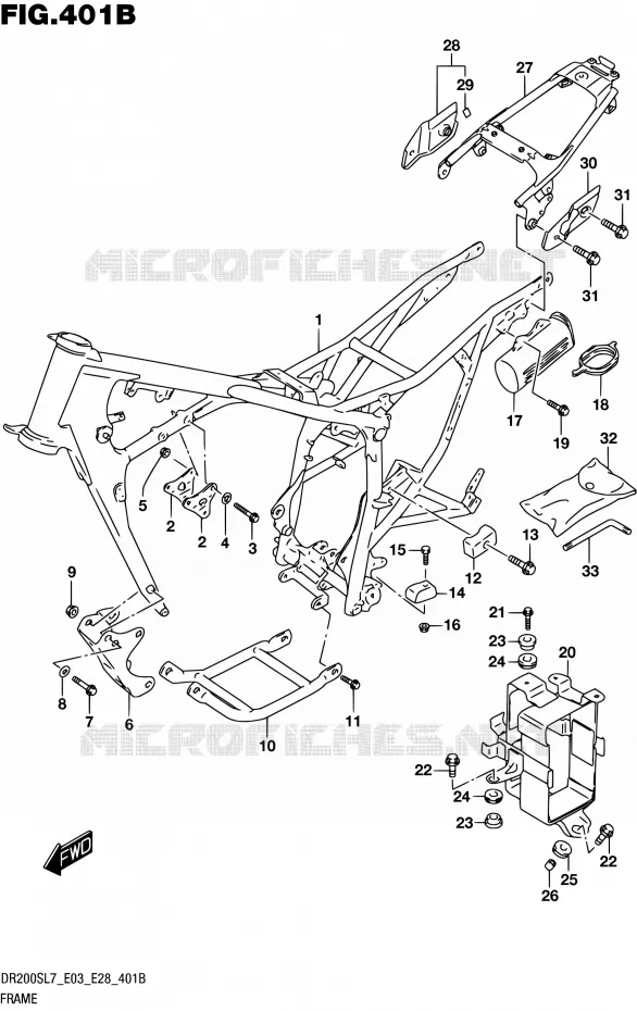 FRAME (DR200SL7 E28) Suzuki MOTO 200 DR 2017  DR200S L7 (E03,E28,E33)