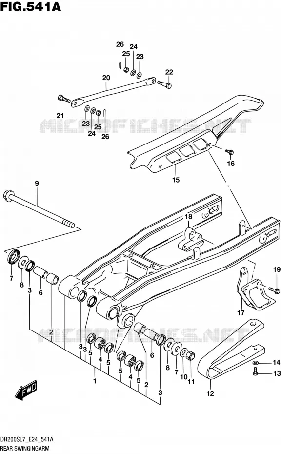 SWINGARM Suzuki MOTO 200 DR 2017  DR200S L7 (E24)