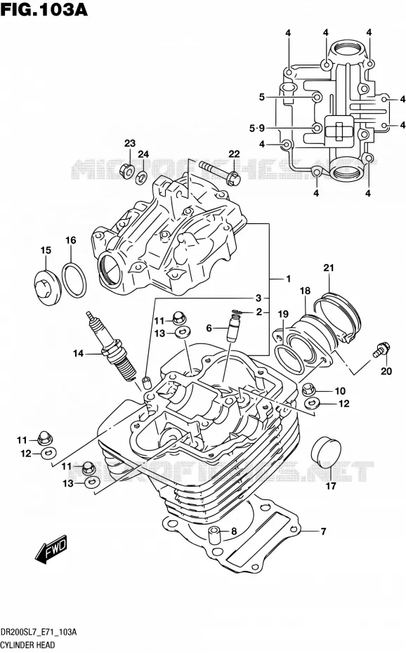 CILINDERKOP Suzuki MOTO 200 DR 2017  DR200S L7 (E71)