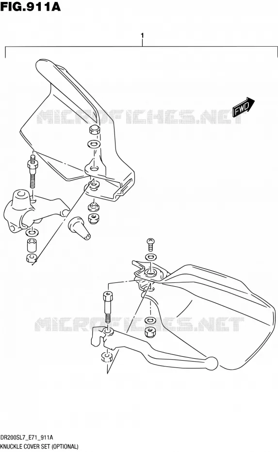 KNUCKLE COVERS (OPTIONAL) Suzuki MOTO 200 DR 2017  DR200S L7 (E71)