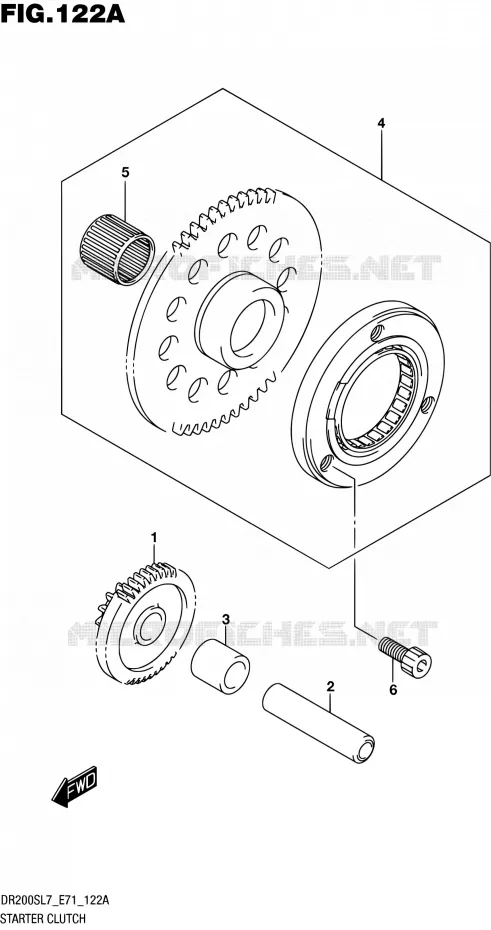 STARTMOTOR CLUTCH Suzuki MOTO 200 DR 2017  DR200S L7 (E71)