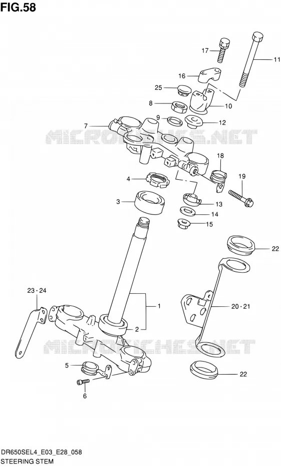 STUURKOLOM Suzuki MOTO 650 DR 2014  DR650SE L4 (E03,E28,E33)