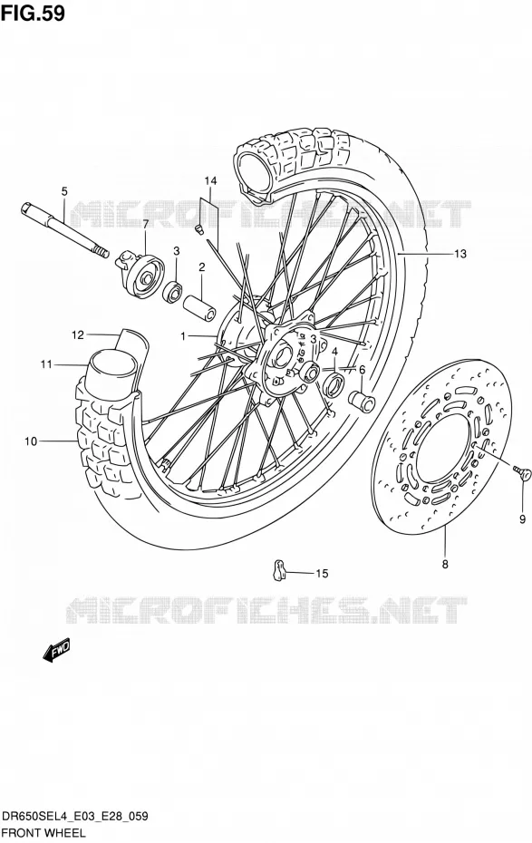 VOORWIEL Suzuki MOTO 650 DR 2014  DR650SE L4 (E03,E28,E33)