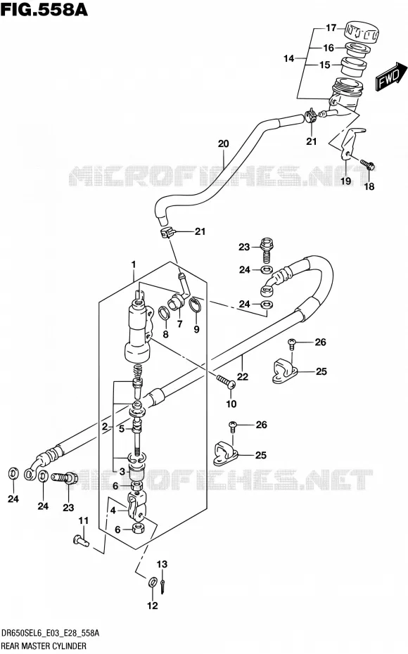 ACHTER HOOFDREMCILINDER Suzuki MOTO 650 DR 2016  DR650SE L6 (E03,E28,E33)