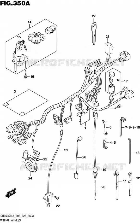 BEDRADING (DR650SEL7 E03) Suzuki MOTO 650 DR 2017  DR650SE L7 (E03,E28,E33)