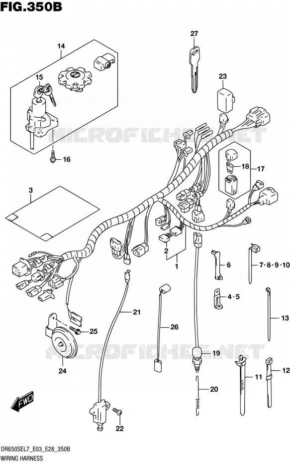 BEDRADING (DR650SEL7 E28) Suzuki MOTO 650 DR 2017  DR650SE L7 (E03,E28,E33)