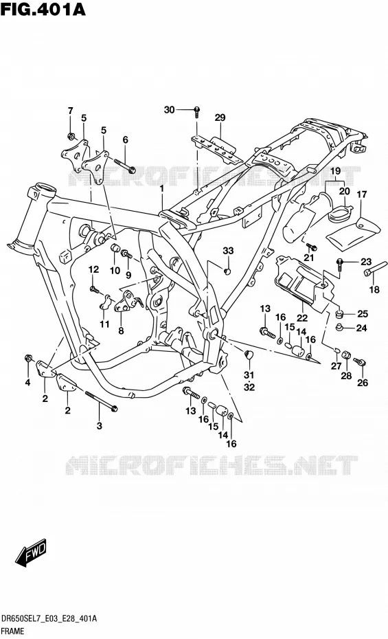 FRAME (DR650SEL7 E03) Suzuki MOTO 650 DR 2017  DR650SE L7 (E03,E28,E33)
