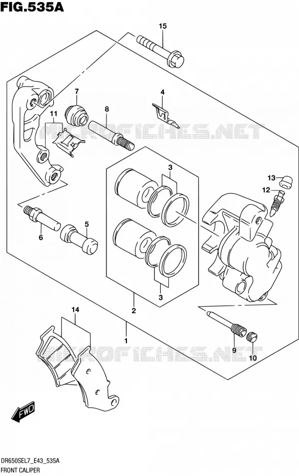 FRONT CALIPER Suzuki MOTO 650 DR 2017  DR650SE L7 (E43)