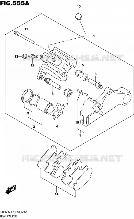 REAR CALIPER Suzuki MOTO 650 DR 2017  DR650SE L7 (E43)