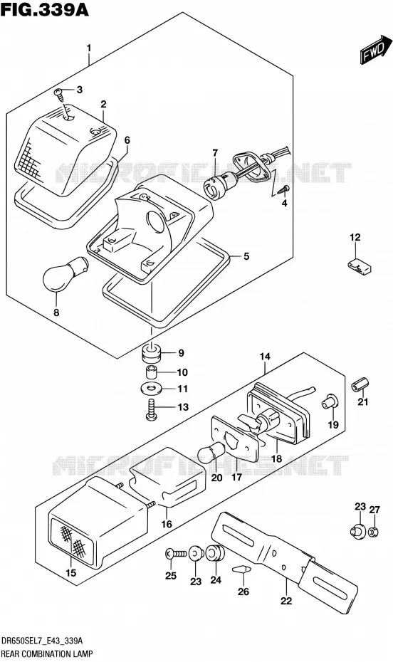 TAIL LIGHT ASSY Suzuki MOTO 650 DR 2017  DR650SE L7 (E43)