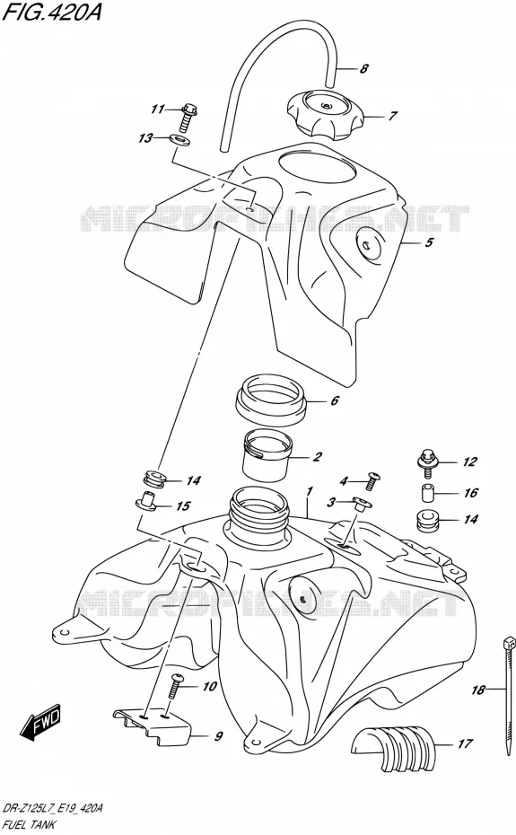 BENZINETANK Suzuki MOTO 125 DR-Z 2017  DR-Z125 L7 (E19)