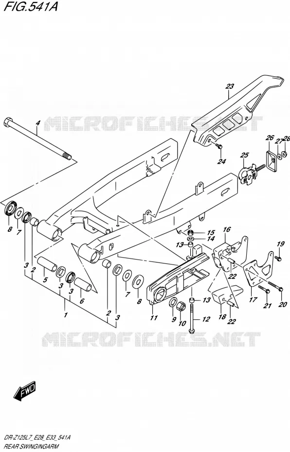 SWINGARM (DR-Z125 E28) Suzuki MOTO 125 DR-Z 2017  DR-Z125 L7 (E28,E33)