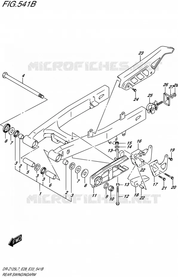SWINGARM (DR-Z125L E28) Suzuki MOTO 125 DR-Z 2017  DR-Z125 L7 (E28,E33)